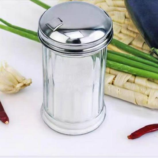 Прозрачная стеклянная банка для специй с крышкой с отверстиями для кухонных приправ