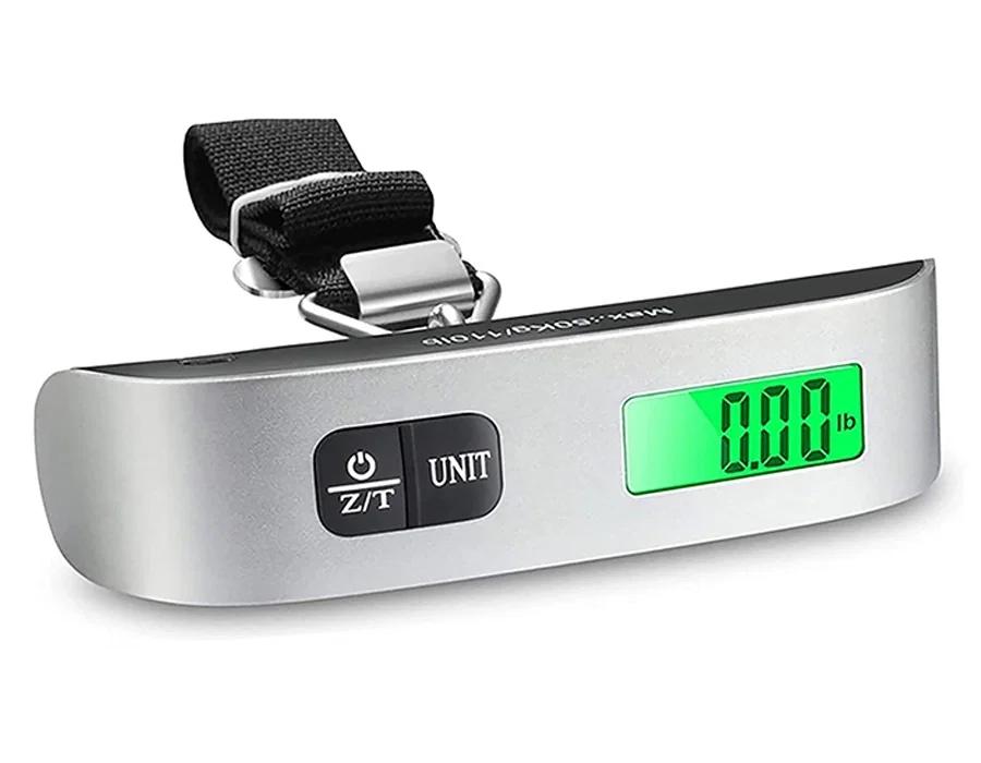 Compact Luggage Scale Up to 50 with LCD Display, Accurate, Travel, Small, with Belt, Battery Operated Wagpro-H50E