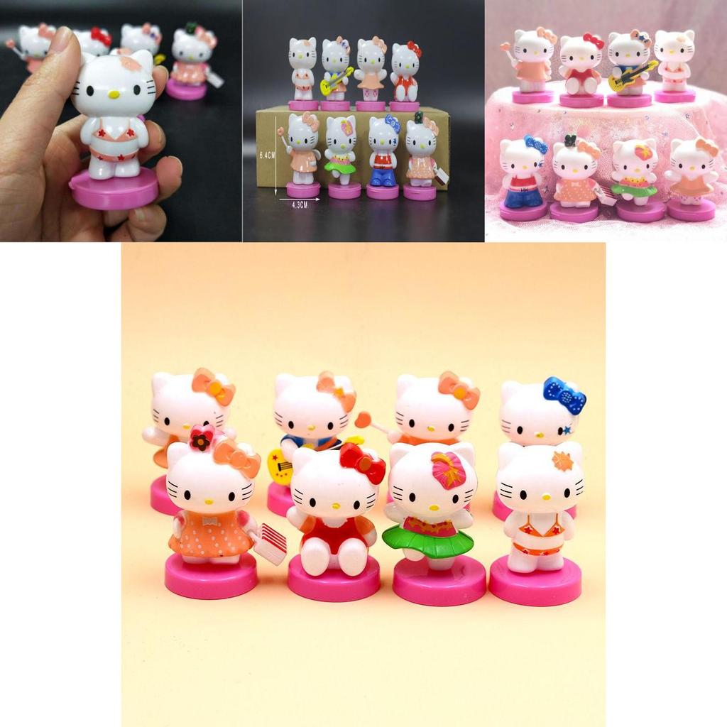Очаровательный набор из восьми миниатюрных кукольных домиков Hello Kitty. Идеально подходит для тортов и садов