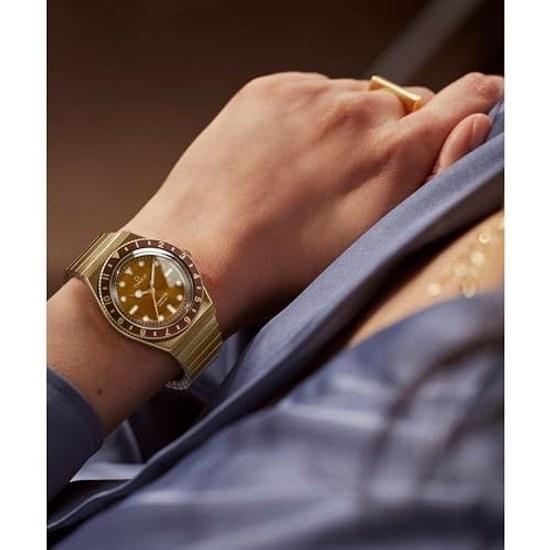 Женские часы Timex Q 36 мм, золотистый тон, коричневые.