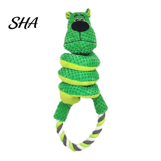 Long Structure Tug Toys Squeaky Dog Toy with Pull Rope, Plush of War Toy, High Density Spiral Animal Interactive for Small Medium Large Dogs