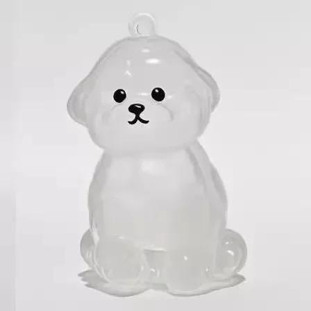 Dog Hair Storage Box Keyring Puppy Hair Memorial Keepsake Capsule Pet's Dog Fur Container Transparent Capsule Keychain Souvenirs