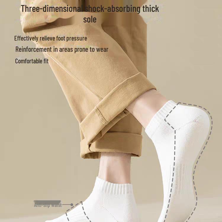 «Антибактериальные дышащие носки из чистого хлопка — унисекс, короткие и средней длины, для всех сезонов»