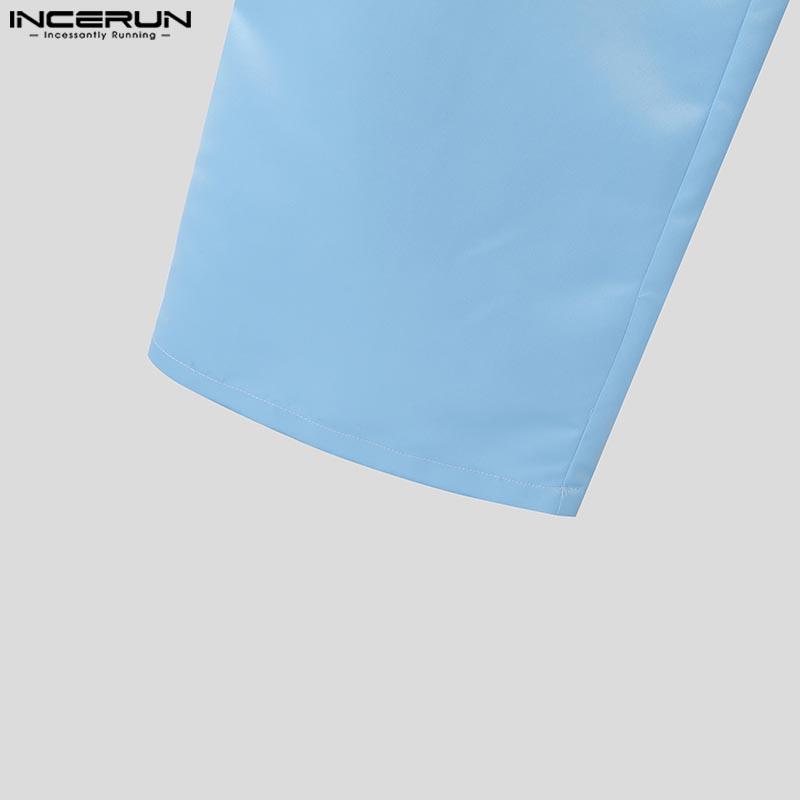 INCERUN Мужские повседневные брюки с широкими штанинами и бантом на молнии до талии