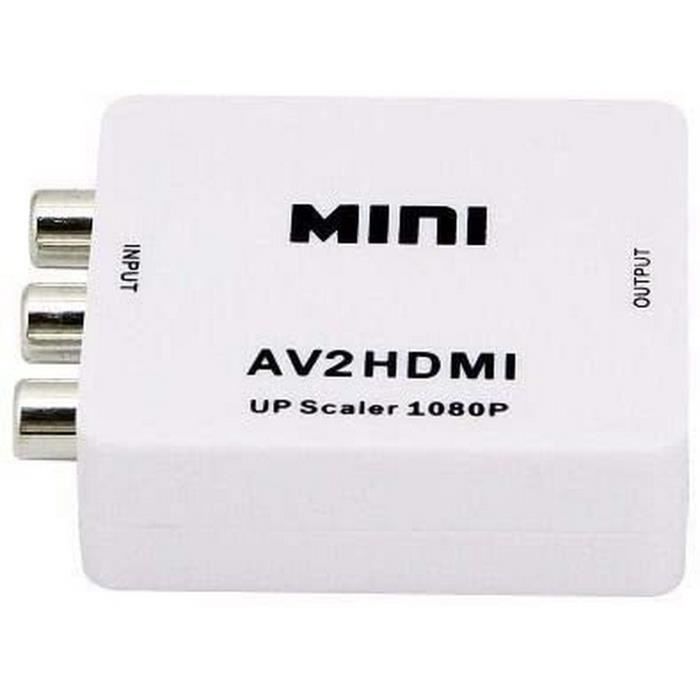 Video Converter - Infoboutik - AV2HDMI - RCA To HDMI - Compatible Retro Console - Color White