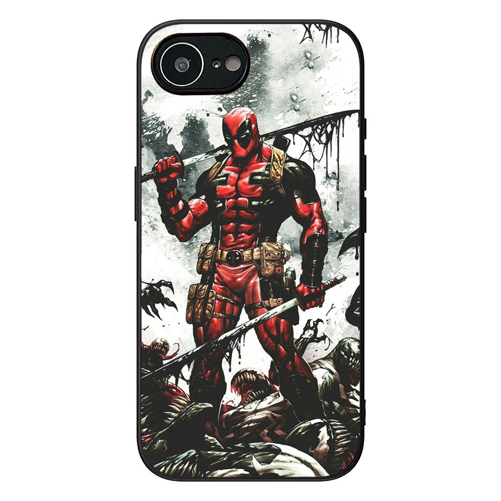 Чехол для телефона Deadpool Marvel для Apple iPhone 16 15 14 11 Pro Max 7 8 Plus SE2 SE3 SE 2022 2020