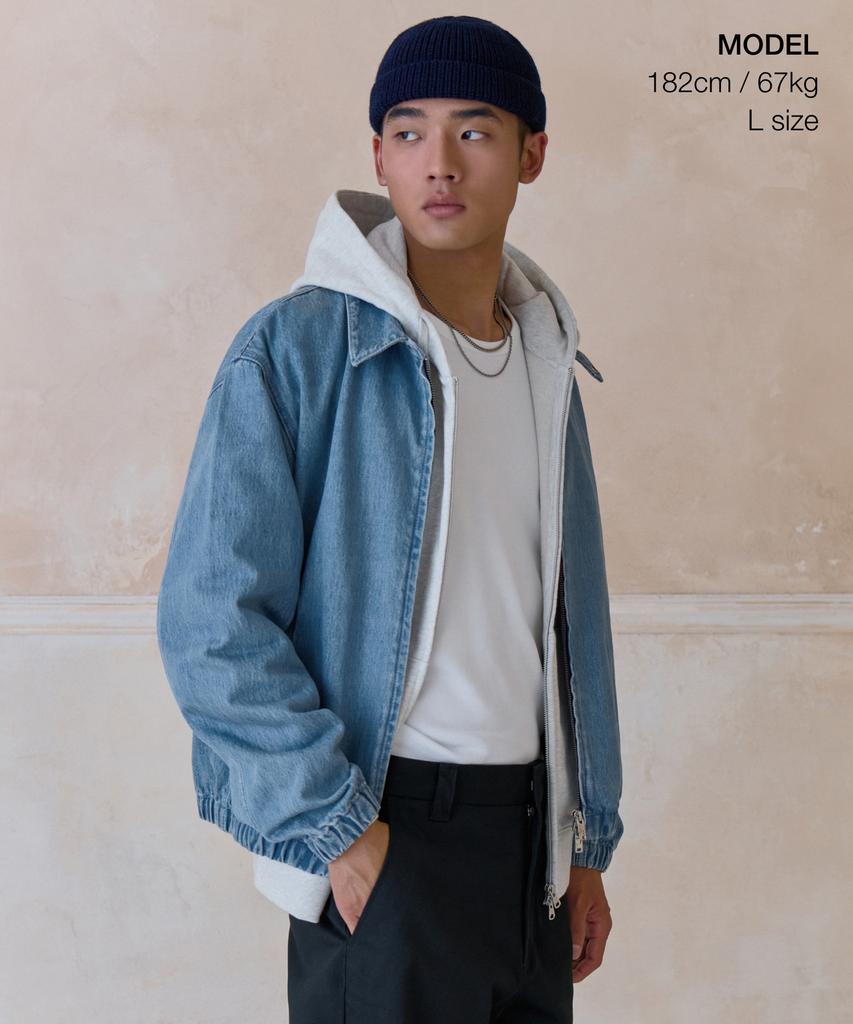 Musinsa Standard Denim Swing Top Blouson Jacket [Light Indigo]