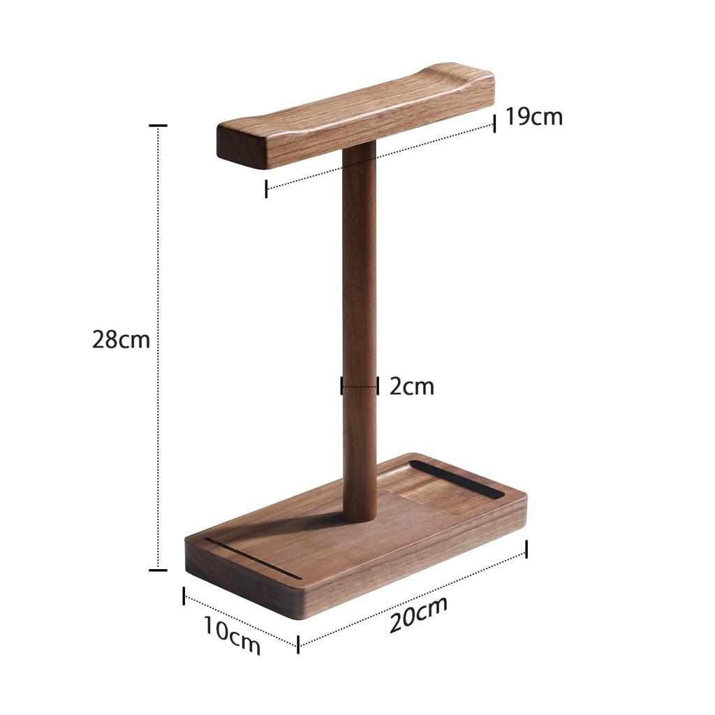 Headphone headphone earphone walnut stand, desktop, headset, stand, stand, wooden,