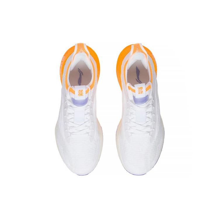 Li Ning Shadow Essential Низкие беговые кроссовки с нескользящей подошвой и дышащей поверхностью Женские Бело-оранжевые ARRS004-1