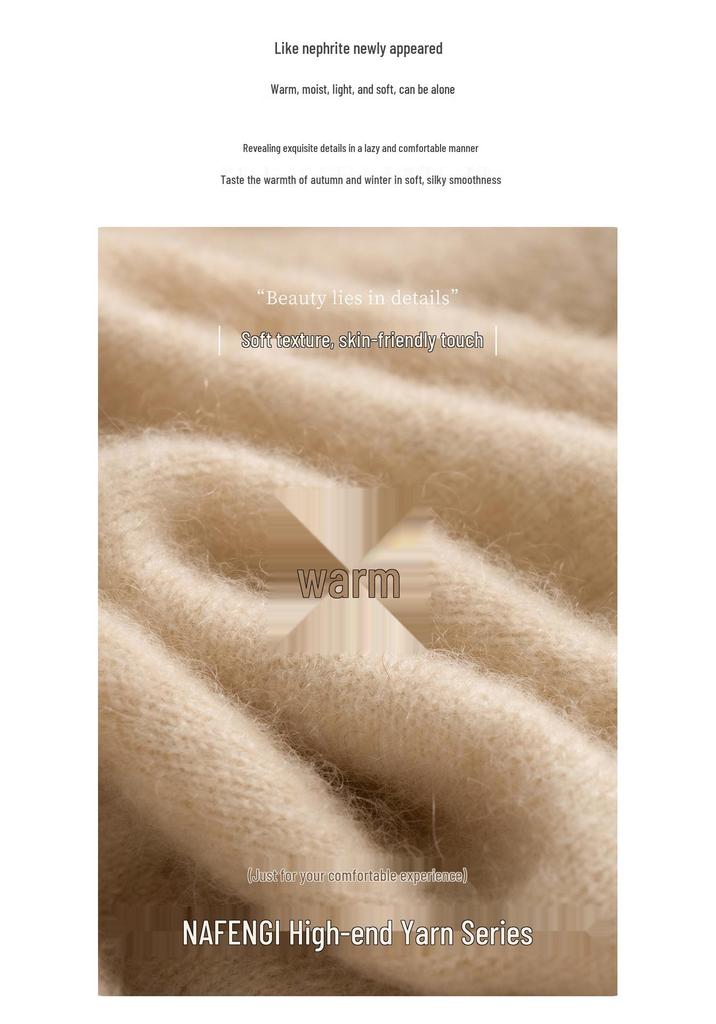 Lekasha Women's Round Neck Cashmere Cardigan - Loose Knit Sweater Jacket