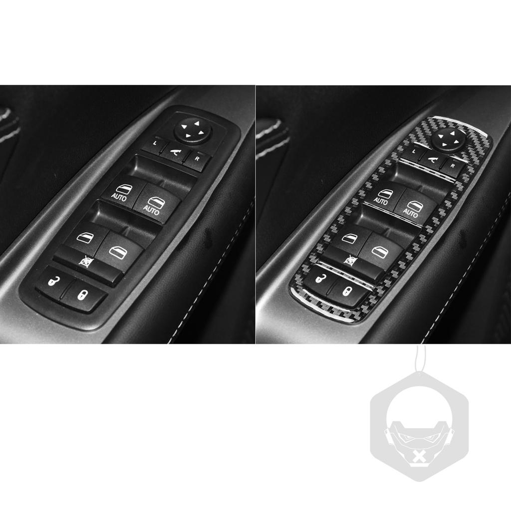 For Dodge Journey 2011-2017 Carbon Fiber Window Lift Control Button Panel Trim Cover Car Interior Accessories Decorative Sticker