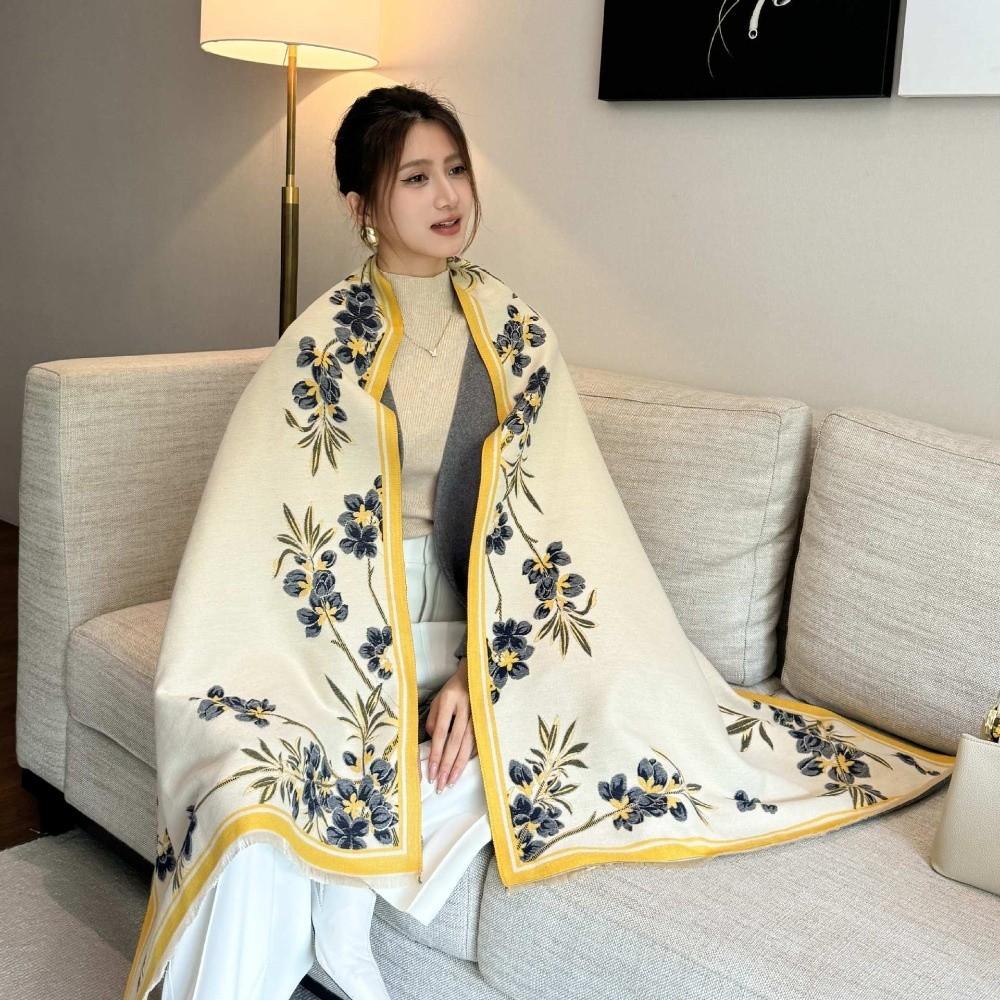 Warm Imitation Cashmere Scarf Luxury Winter Shawl Coldproof Pashmina Blanket  for Women