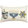 AVOIN colorlife Hanukkah Menorah Light Star of David Throw Pillow Cover, 12 x 20 Inch Chanukah Dreidel Hexagram Holiday Cushion Case for Sofa Couch