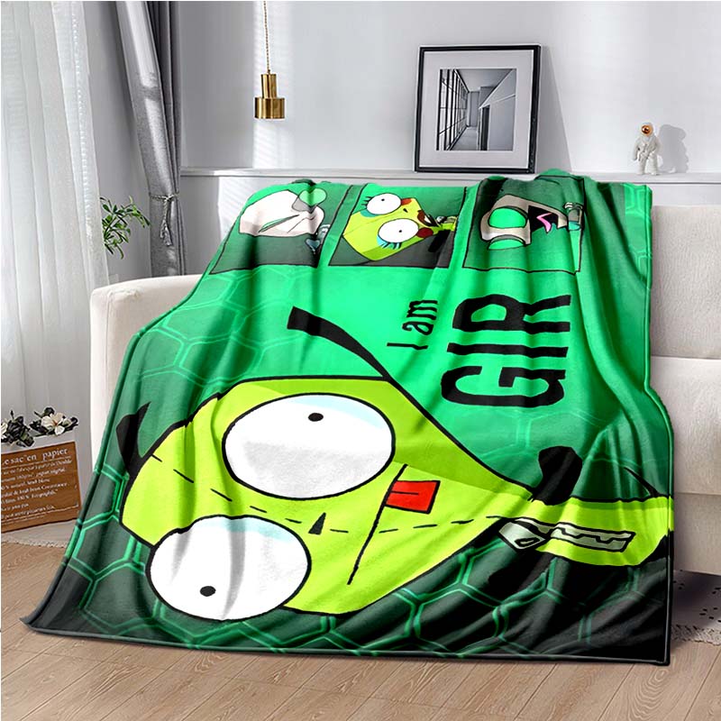 Одеяло с героями мультфильмов Invader ZIM Gir, уютное мягкое одеяло, одеяло для дивана, прочный декор для детей, женщин и мужчин, дорожное одеяло, мягкое покрывало