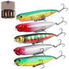 FLISSA Lure Set Popper Lure Fishing Lure Thin Pen 5 Piece Set Mustard Treble Hook 90mm 10g FLISSA Blue with Case Fish/Sea Bass/Northern Pie/Sea