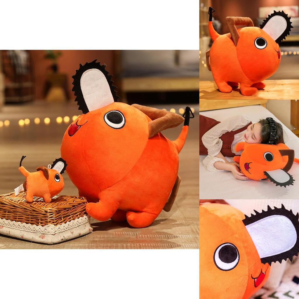 Handcrafted Chainsaw Man Pochita Plush Toy Stuffed Doll Irresistibly Soft Short Plush 10/25/40cm Throw Pillow Kids Birthday Xmas Gift