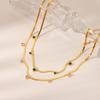 18K Gold Stainless Steel Snake Chain Necklace with Round Zircon, Women's Niche High-end Titanium Steel Clavicle Chain