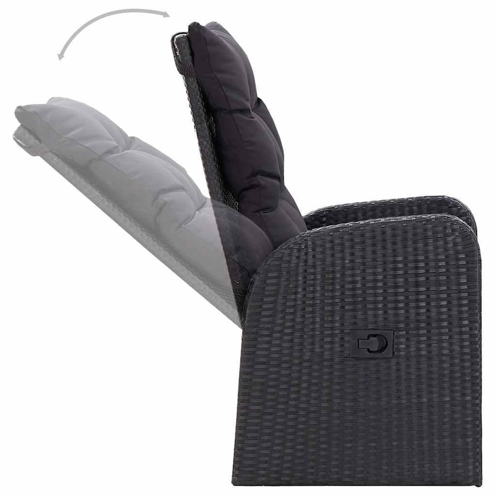 3 Piece Outdoor Dining Set Black