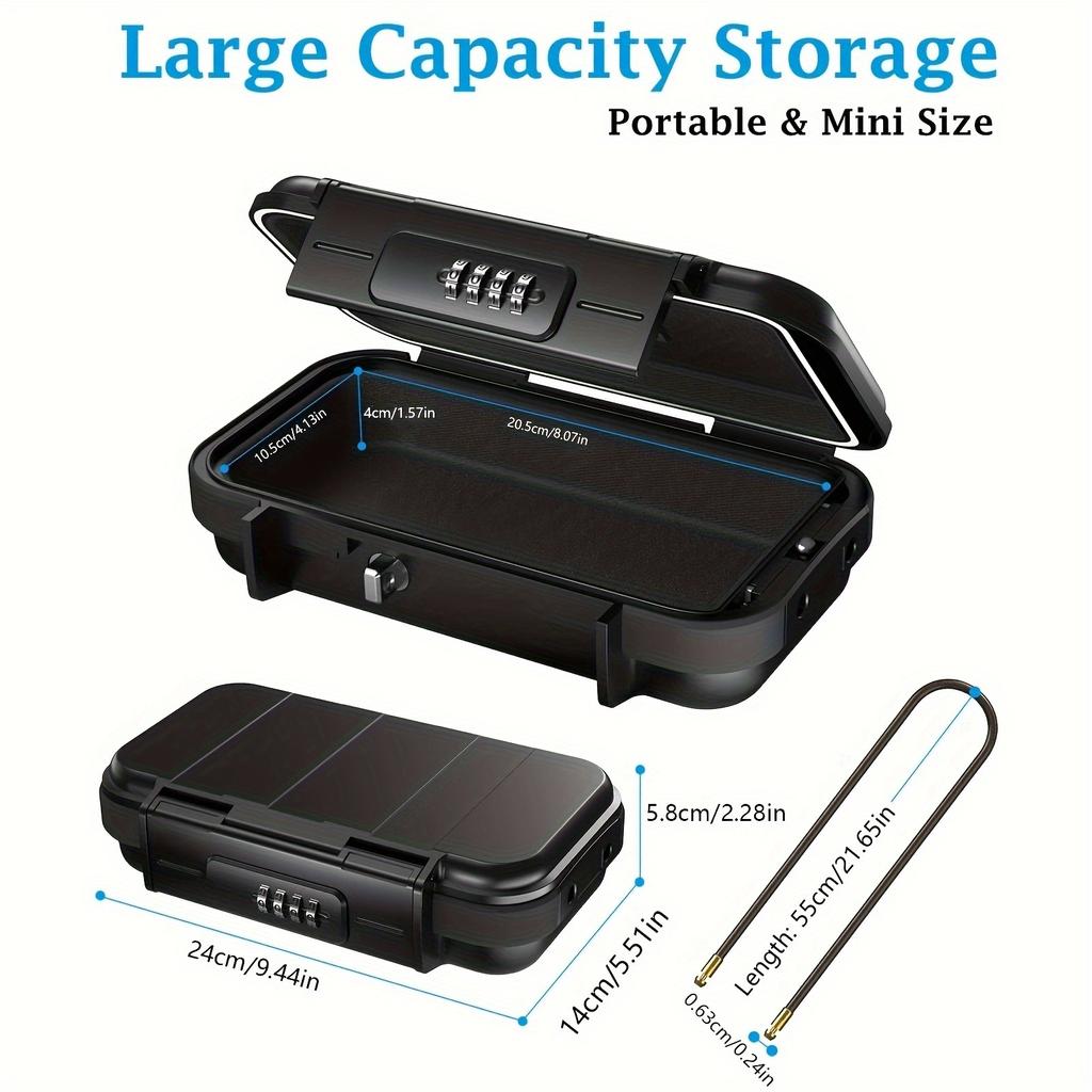 1 шт. 23,5*14,5*5,8 см водонепроницаемый портативный ящик для хранения паролей, портативный большой вместительный ящик для хранения паролей хорошего качества.