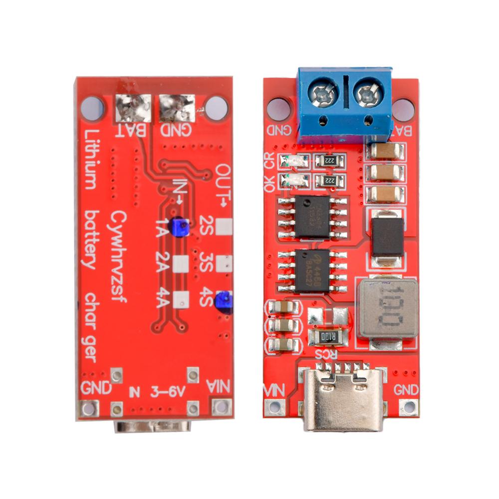 2S 3S 4S Type-C to 8.4V 12.6V 16.8V Boost Boost Polymer Li-Ion Charger 7.4V 11.1V 14.8V 18650 Lithium Battery Charging Module