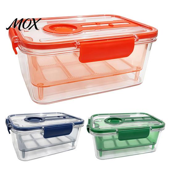 Breathable Food Container Crisper Box, with Mesh Drain Strainer, Tofu Whey Refrigerator Organizer Bin Separation Container, for Fresh Fruit Vegetable