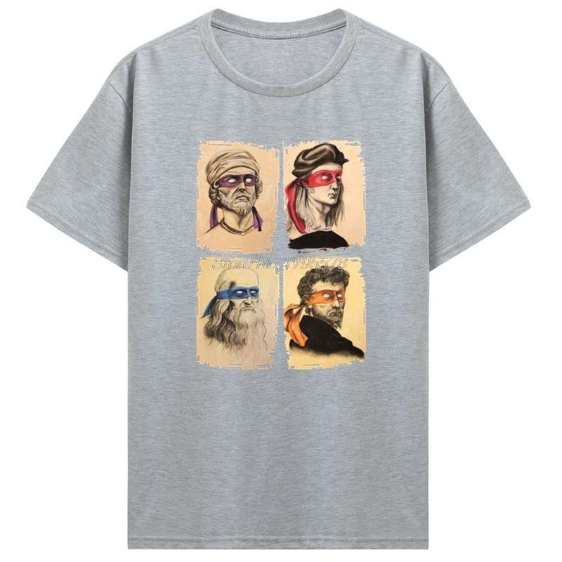 Summer Science Turtles T-Shirt Men Mutant Ninja Short Sleeve Humor Tee Shirt O-Neck Cotton Funny Tops Printed Graphic T Shirt