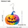 Halloween Creative Themed Colorful Pumpkin Pattern Women Acrylic Earrings