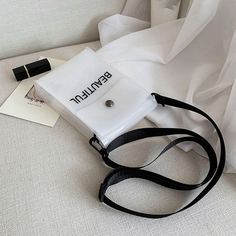 Flap Bag Ladies Summer Phone Pocket Single Shoulder Bag Transparent Messenger Bag Crossbody Bag