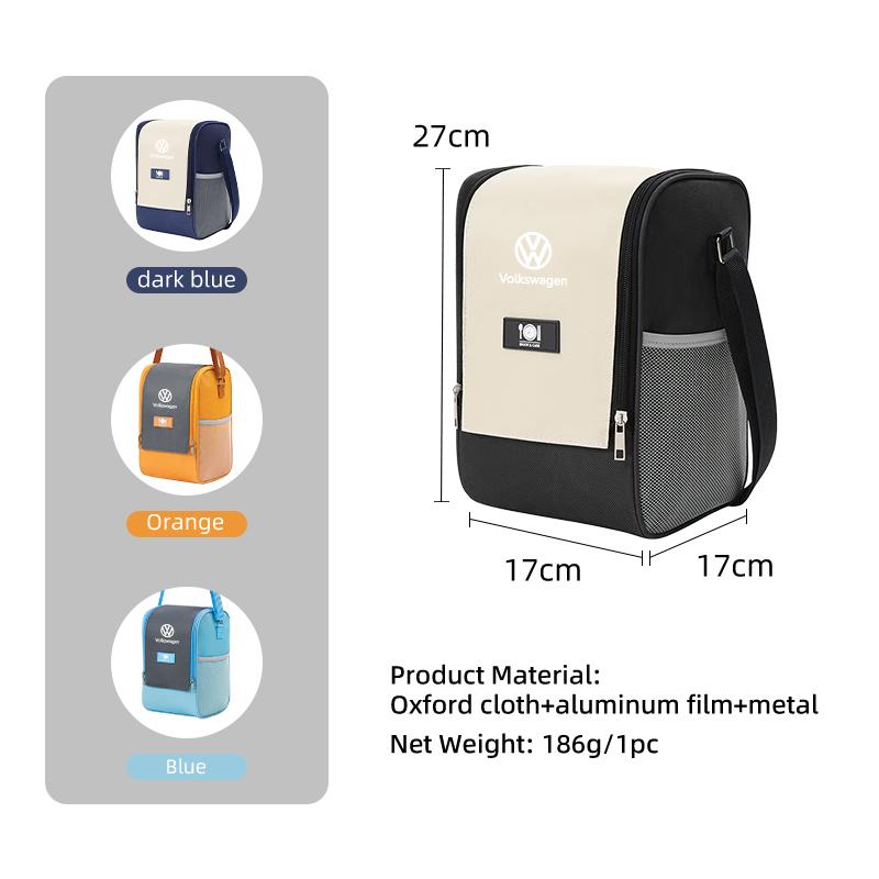 Portable Thermal Lunch Bag Food Box with Shoulder Strap Waterproof For Volkswagen VW Golf Polo Tiguan T5 Passat b6 Jetta Sagitar zr3