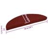 VidaXL Self-adhesive Stair Treads 15 Pieces 56 X 17 X 3 Cm Burgundy Red Semicircular 132694