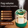 Air Humidifier with Colorful Light LED Humidity Display Dual Nozzles USB Cool Mist Humidifier Quiet Home Office Bedroom Essential Oil Diffuser