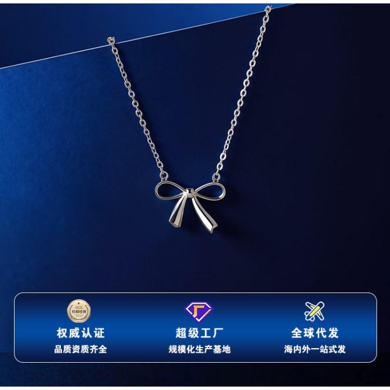 Bow Necklace Dainty Minimalist Butterfly Pendant Womens Fashion Commute Jewelry Choker