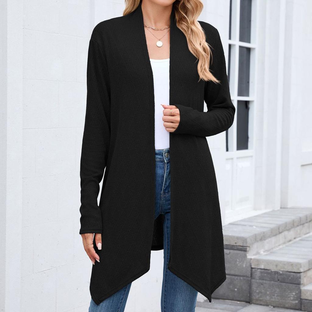 Women's Ladies' Casual Fashion Long-sleeved Knitted Cardigan Long Coat