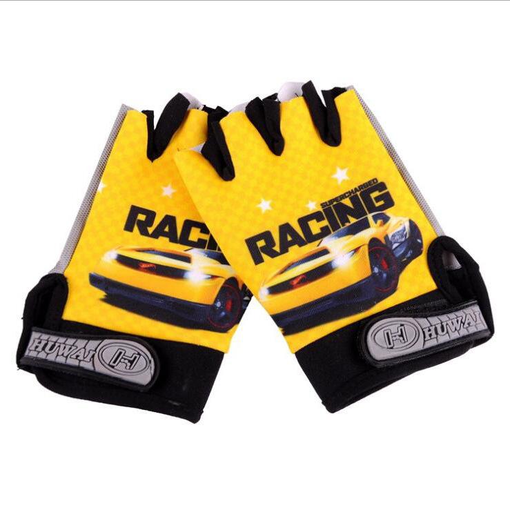 Kids Summer Half-Finger Gloves, Thin Anti-Slip UV Protection Breathable Cycling Sports Children Gloves