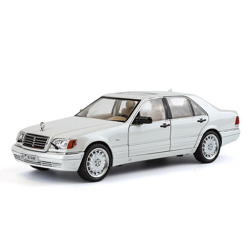 1/24 Benz W140 320SEL Alloy Vintage Car Diecast Metal Classic Car Toy Model Sound Light Pull Back Collectibles Children Birthday Gift