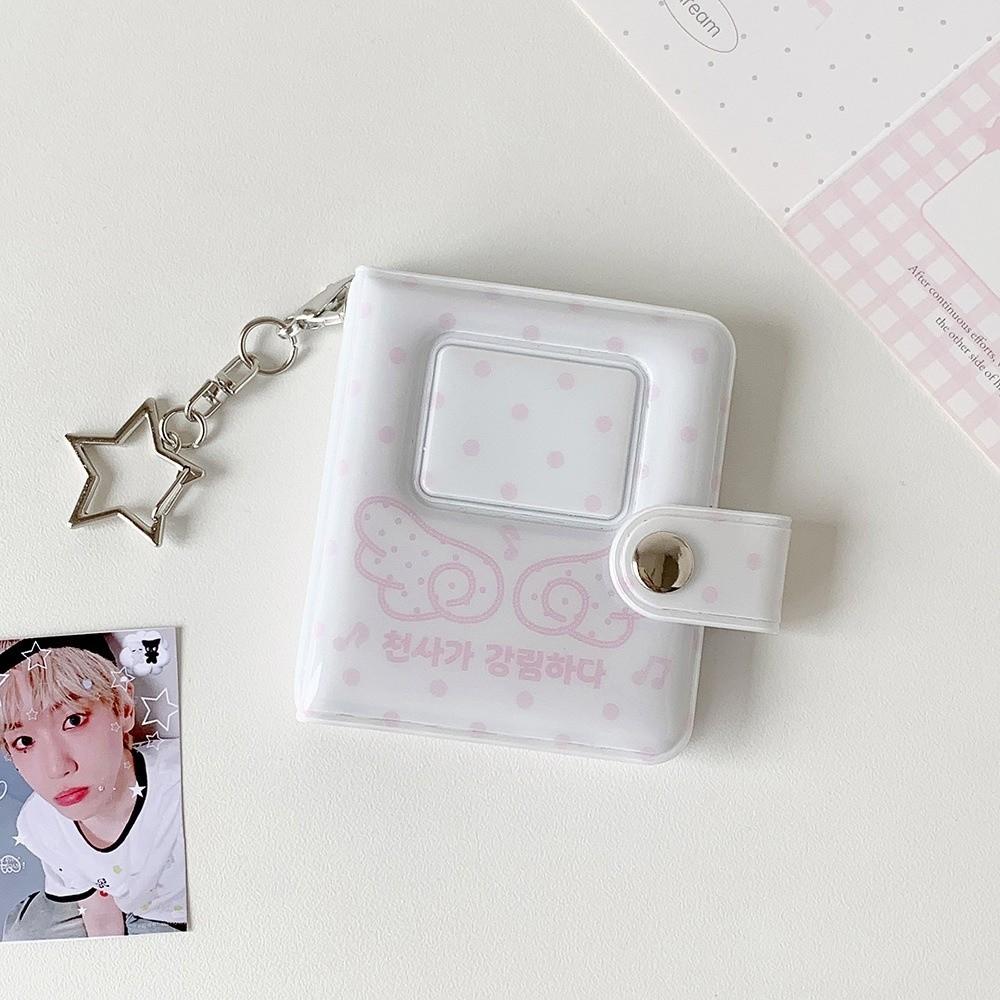 Snap Button Mini Photo Album 2-Inch Photocard Binder Kawaii Card Storage Book Bag Decoration