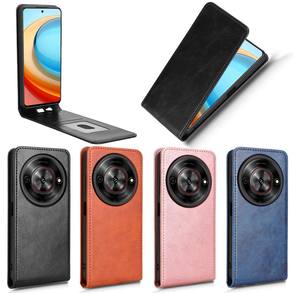 Кожаные флип-чехлы для ZTE Blade A75 5G / Nubia Focus / Nubia Calf Up And Down флип-чехол из искусственной кожи прочный защитный чехол
