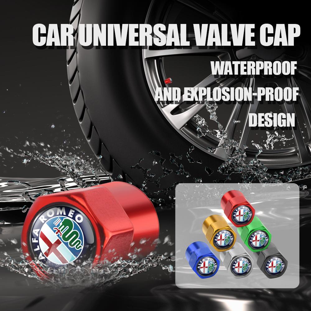 4pcs 3D Metal Wheel Tire Valve Stem Caps Cover Auto Accessories For Alfa Romeo 159 156 Mito Giulia Stelvio Giulietta Tonale TZ3 tfc123