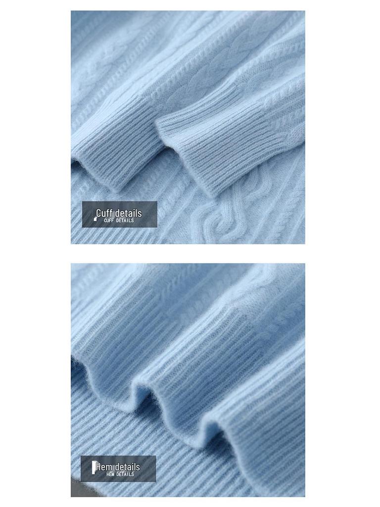 Men's 2025 Autumn/Winter High Neck Cashmere Jacquard Pullover - Thick Knit Base Layer Wool Sweater, Solid Color Trend.