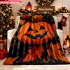 Blanket 1pc Pumpkin with Autumn Leaves 2D-printed Flannel Throw Blanket-soft and Cozy Suitable for Use On the Sofa While Traveling