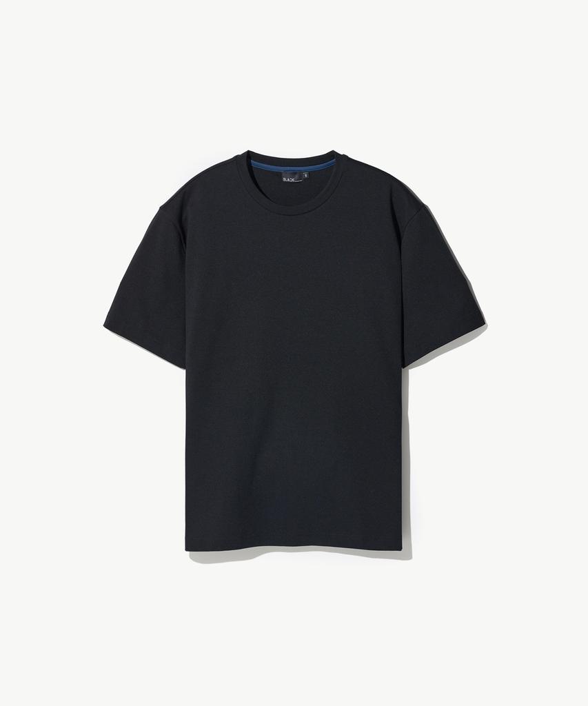 STCO [Black Label] Supima Round Neck Short Sleeve T-Shirt_Black (Semi-Oversized Fit)_Stswb92Nsb