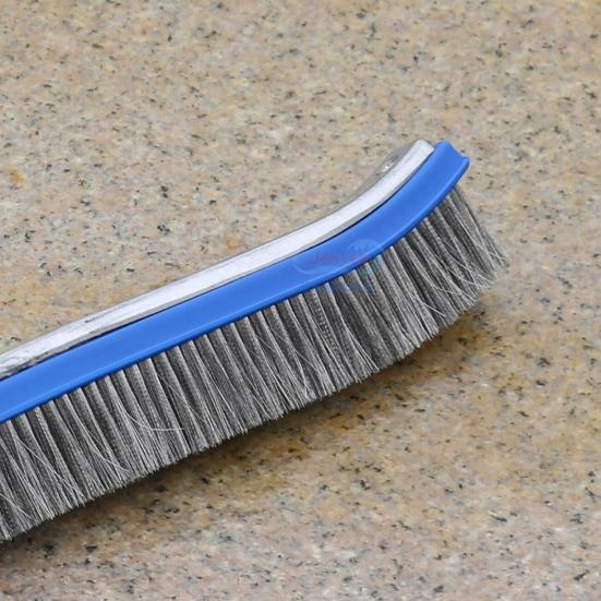 Pool Brush Head Stainless Steel Wire Pool Brush with Curved Ends for Corners Swimming Pool Brushes for Tiles Steps Floors