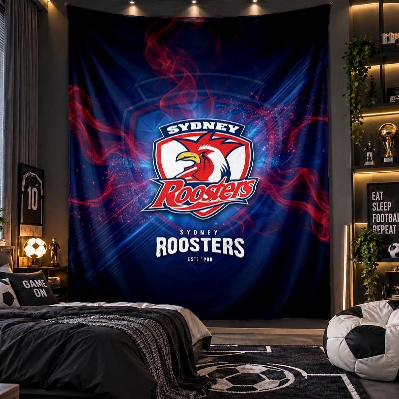 Wall Hanging Tapestry Sydney Roosters Print Cloth for Living Room Bedroom Home Decor