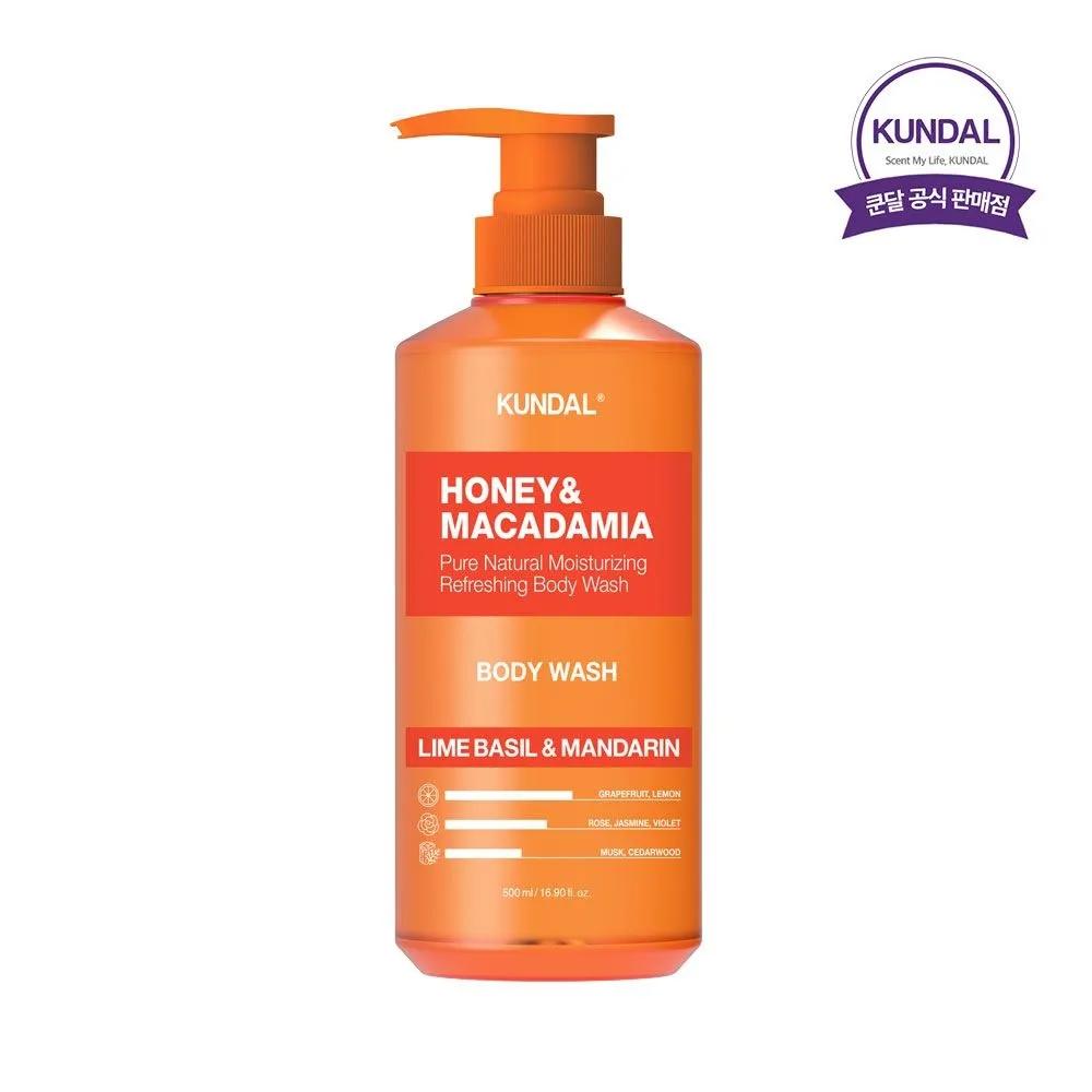KUNDAL Honey & Macadamia Pure Body Wash Aroma Edition Lime Basil & Mandarin 500ml x1