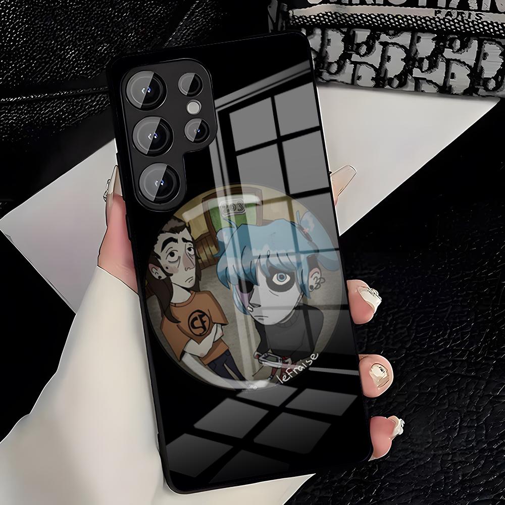 Чехол для телефона S-Sally Face для Samsung A25 A13 A33 5G A54 A36 A35 A56 A52 A14 Ударопрочная стеклянная крышка