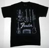 Fender Гитарная Футболка Черная с Выцветшим Музыкальным Логотипом Новая