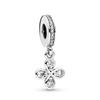 White Pave Cross Tree Wing Mom Silver Plated Fit  Charms Silver 925 Original Bracelet for Jewelry Making