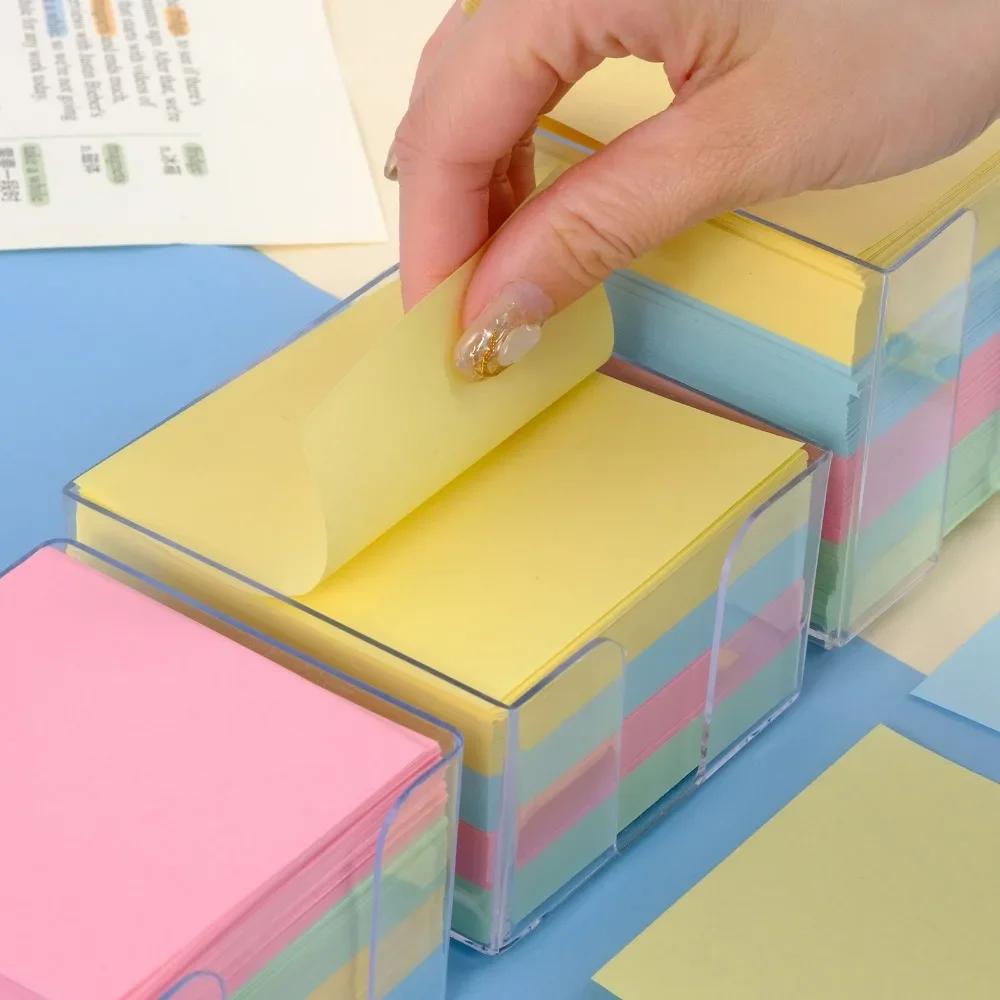 500/750 листов Цветные липкие заметки Post It с акриловой коробкой Блокноты для заметок Мемо-блокнот Канцелярские товары Позиты Студенческая наклейка для сообщений