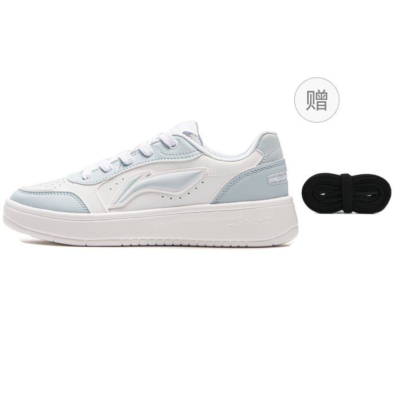 Li Ning Sycee Pure Износостойкие Легкие Дышащие Низкие Скейтбордические Кроссовки Женские Бело-Синие AGCV148-4