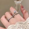 2025 Blue Rose Glaze Pearl Open Ring: Luxurious High-End Jewelry for Women